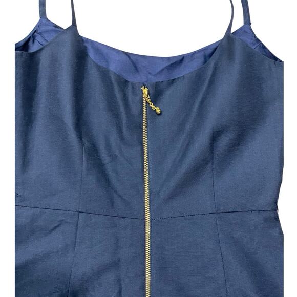 Kate Spade Size 0 Talitha Midnight Navy Blue Ruffle Hem Dress Size 0 *no belt* - Picture 2 of 13